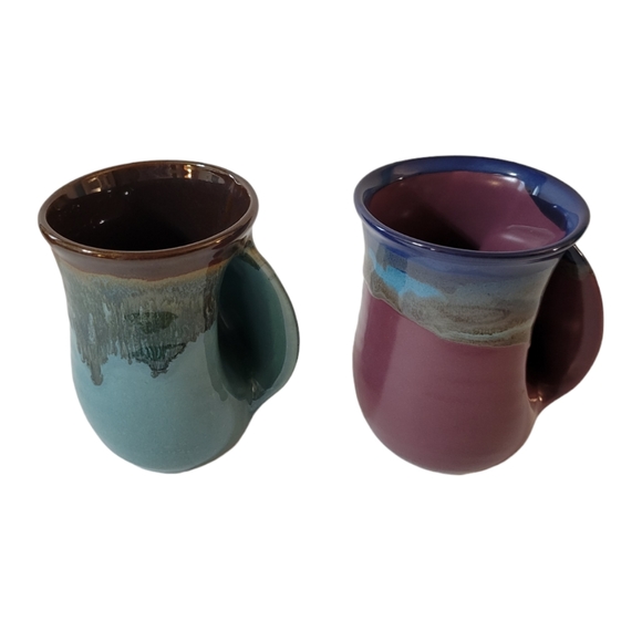 Neher Pottery Hand Warmer Left Handed Mug Set Of 2 - Picture 5 of 16